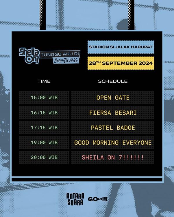 Rundown acara konser Sheila on 7 “Tunggu Aku Di” Bandung